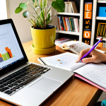 **

A person studying at a desk, surrounded by books and online courses on a laptop. The scene emphasizes focused learning and skill development, with elements like a notebook, pens, and a motivational poster in the background. The overall mood is bright and optimistic, showcasing the concept of modular learning.

**