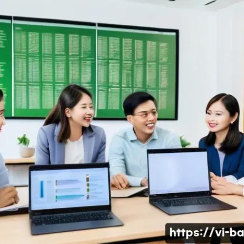Home 29 모듈식 역량 개발의 장점과 단점 - A modern Vietnamese office training room scene showing a diverse group of adult professionals engage...