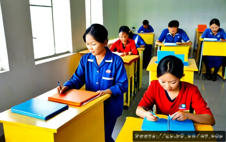 Home 30 모듈식 교육 프로그램 운영 효율성 - Photorealistic modern vocational training center in Vietnam, diverse adult learners working through ...